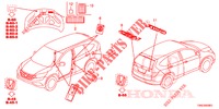 EMBLEMAS/ETIQUETAS CUIDADO  para Honda CR-V DIESEL 1.6 EXECUTIVE NAVI 5 portas 6 velocidades manuais 2015