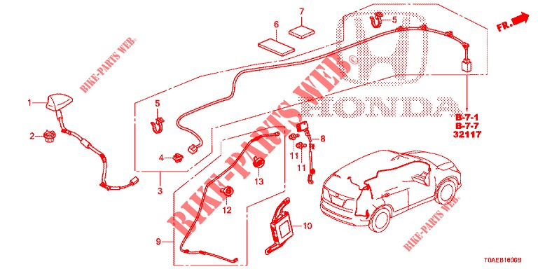 ANTENA/ALTIFALANTE  para Honda CR-V DIESEL 1.6 EXECUTIVE NAVI 5 portas 6 velocidades manuais 2015