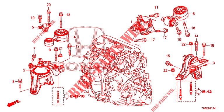 APOIOS MOTOR (DIESEL) (1) para Honda CR-V DIESEL 1.6 EXECUTIVE NAVI 5 portas 6 velocidades manuais 2015
