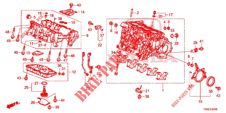 BLOCO CILINDROS/CARTER OLEO (DIESEL) (1) para Honda CR-V DIESEL 1.6 EXECUTIVE NAVI 5 portas 6 velocidades manuais 2015