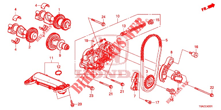 BOMBA OLEO (DIESEL) (2) para Honda CR-V DIESEL 1.6 EXECUTIVE NAVI 5 portas 6 velocidades manuais 2015