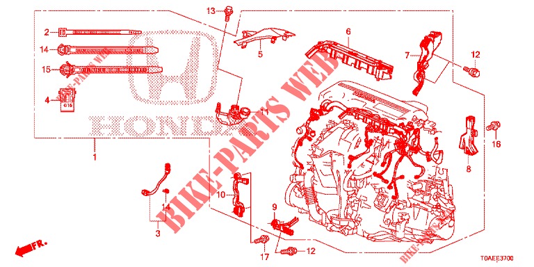 CABLAGEM (DIESEL) (1) para Honda CR-V DIESEL 1.6 EXECUTIVE NAVI 5 portas 6 velocidades manuais 2015