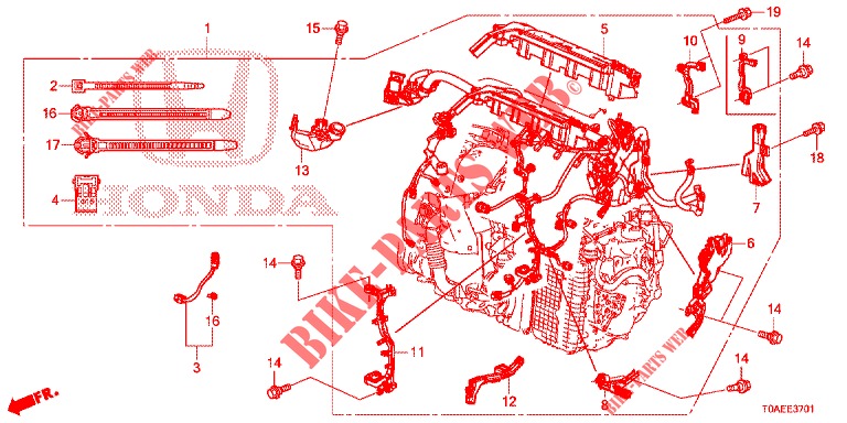 CABLAGEM (DIESEL) (2) para Honda CR-V DIESEL 1.6 EXECUTIVE NAVI 5 portas 6 velocidades manuais 2015