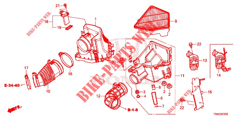 FILTRO AR (DIESEL) para Honda CR-V DIESEL 1.6 EXECUTIVE NAVI 5 portas 6 velocidades manuais 2015
