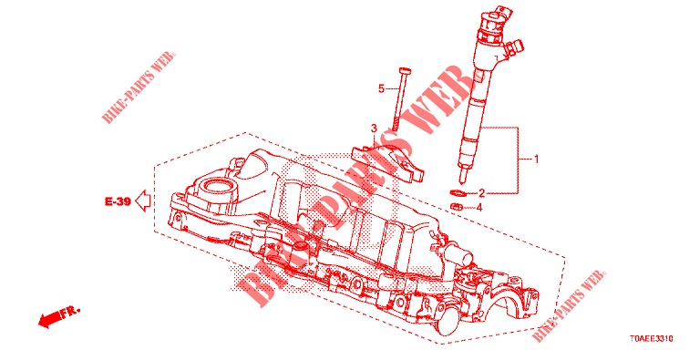 INJECTOR COMBUSTIVEL (DIESEL) para Honda CR-V DIESEL 1.6 EXECUTIVE NAVI 5 portas 6 velocidades manuais 2015