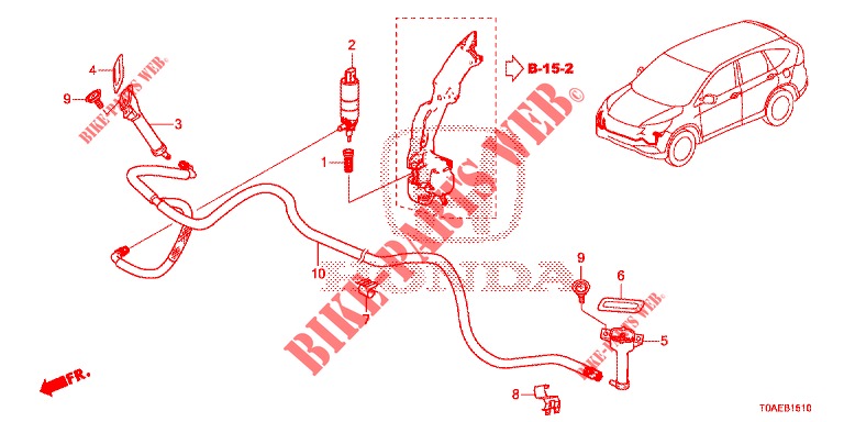 LAVA FAROL (1) para Honda CR-V DIESEL 1.6 EXECUTIVE NAVI 5 portas 6 velocidades manuais 2015