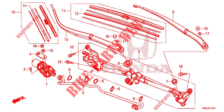 LIMPA PARA BRISAS (LH) (2) para Honda CR-V DIESEL 1.6 EXECUTIVE NAVI 5 portas 6 velocidades manuais 2015