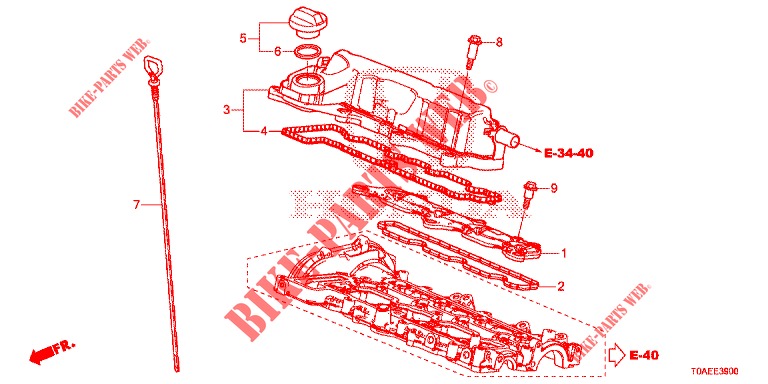 TAMPA CABECA MOTOR (DIESEL) para Honda CR-V DIESEL 1.6 EXECUTIVE NAVI 5 portas 6 velocidades manuais 2015