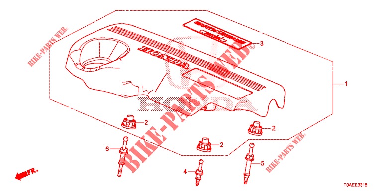 TAMPA MOTOR (DIESEL) para Honda CR-V DIESEL 1.6 EXECUTIVE NAVI 5 portas 6 velocidades manuais 2015