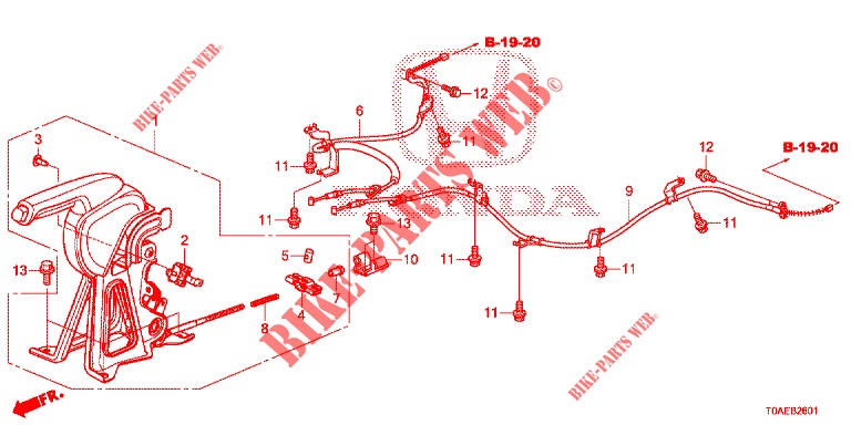 TRAVAO ESTACIONAMENTO (LH) (2) para Honda CR-V DIESEL 1.6 EXECUTIVE NAVI 5 portas 6 velocidades manuais 2015