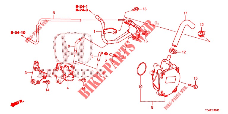 TUBO METALICO INSTALACAO/BOMBA DE VACUO (DIESEL) (1) para Honda CR-V DIESEL 1.6 EXECUTIVE NAVI 5 portas 6 velocidades manuais 2015