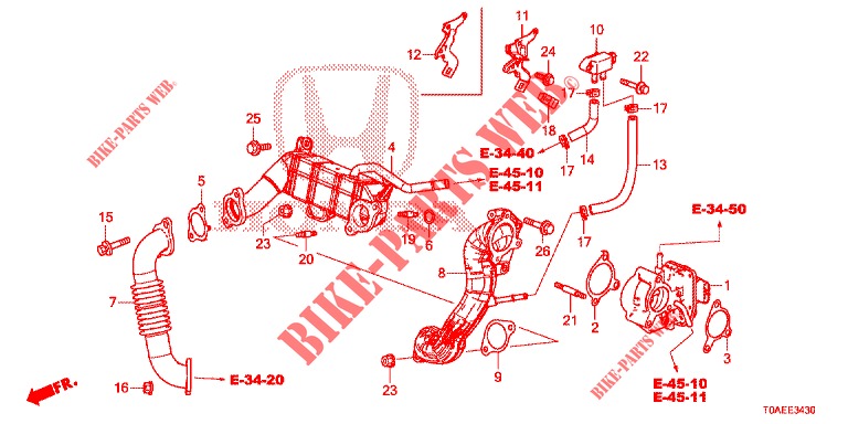 VALVULA EGR (LP) (DIESEL) para Honda CR-V DIESEL 1.6 EXECUTIVE NAVI 5 portas 6 velocidades manuais 2015