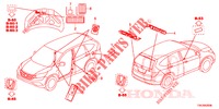 EMBLEMAS/ETIQUETAS CUIDADO  para Honda CR-V DIESEL 2.2 ELEGANCE 5 portas 6 velocidades manuais 2014