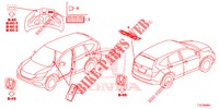EMBLEMAS/ETIQUETAS CUIDADO  para Honda CR-V DIESEL 1.6 COMFORT 5 portas automática de 9 velocidades 2018