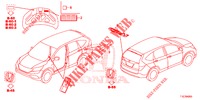 EMBLEMAS/ETIQUETAS CUIDADO  para Honda CR-V DIESEL 1.6 ELEGANCE NAVI 5 portas 6 velocidades manuais 2018