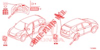 EMBLEMAS/ETIQUETAS CUIDADO  para Honda CR-V DIESEL 1.6 EXECUTIVE NAVI PLUS 5 portas automática de 9 velocidades 2018