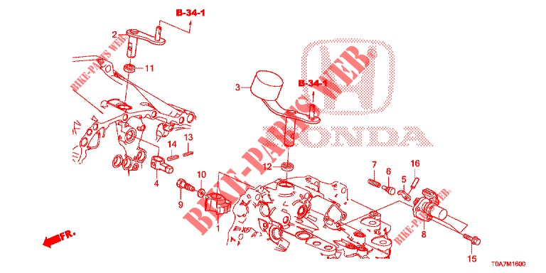 BRACO MUDANCAS/ALAVANCA MUDANCAS (DIESEL) (2.2L) para Honda CR-V DIESEL 2.2 COMFORT 5 portas 6 velocidades manuais 2013