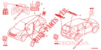 EMBLEMAS/ETIQUETAS CUIDADO  para Honda CR-V DIESEL 2.2 DIESEL ELEGANCE L 5 portas 6 velocidades manuais 2013