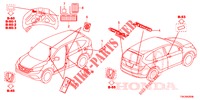 EMBLEMAS/ETIQUETAS CUIDADO  para Honda CR-V DIESEL 2.2 ELEGANCE 5 portas 6 velocidades manuais 2013