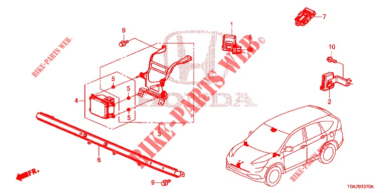 RADAR  para Honda CR-V DIESEL 2.2 EXCLUSIVE 5 portas automática de 5 velocidades 2013