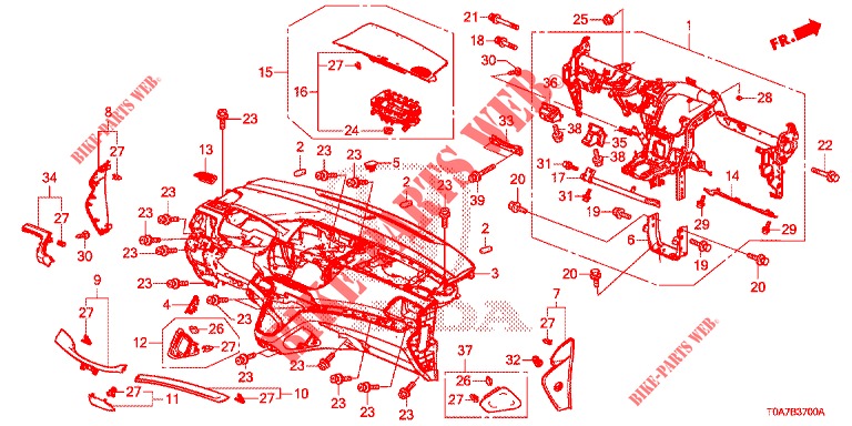 SUPERIOR PAINEL INSTR (LH) para Honda CR-V DIESEL 2.2 EXECUTIVE NAVI 5 portas 6 velocidades manuais 2013