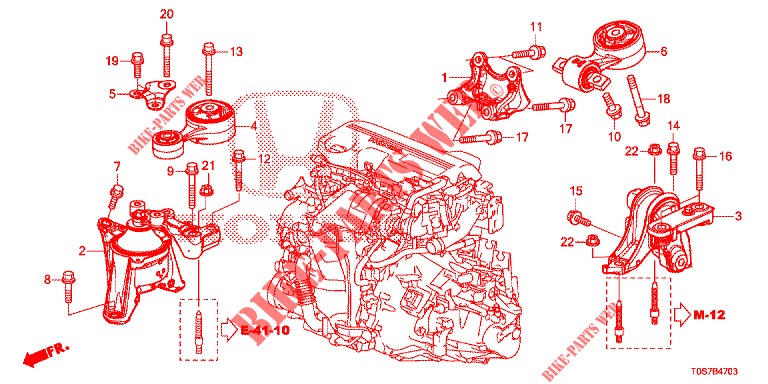 APOIOS MOTOR (DIESEL) (1) para Honda CR-V DIESEL 1.6 COMFORT 5 portas 6 velocidades manuais 2016