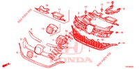 GRELHA FRENTE/MOLDURA  para Honda CR-V DIESEL 1.6 COMFORT 5 portas automática de 9 velocidades 2016