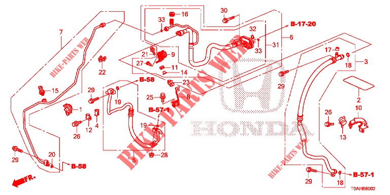 AR CONDICIONADO (FLEXIBLES/TUYAUX) (DIESEL) (LH) para Honda CR-V DIESEL 1.6 ELEGANCE 5 portas automática de 9 velocidades 2017