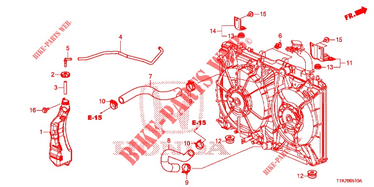 TUBO FLEXIVEL RADIADOR/DEPOSITO RESERVA (KE/KG) para Honda HR-V 1.5 EXECUTIVE 5 portas 6 velocidades manuais 2016