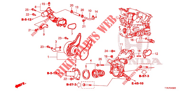 BOMBA AGUA/TERMOSTATO (DIESEL) para Honda HR-V DIESEL 1.6 EXECUTIVE 5 portas 6 velocidades manuais 2016