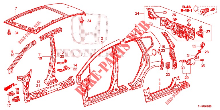 PAINEIS EXTERIOR/PAINEL TRASEIRO  para Honda JAZZ 1.4 LUXURY ES 5 portas totalmente automática CVT 2012
