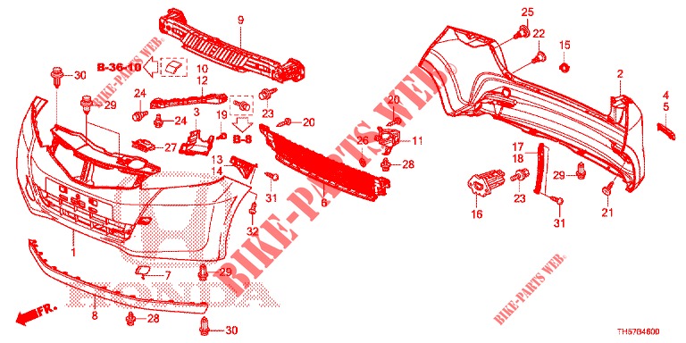 PARA CHOQUES (1) para Honda JAZZ 1.4 LUXURY ES 5 portas totalmente automática CVT 2012