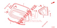 VIDRO TRASEIRO/VIDRO QUARTO  para Honda JAZZ 1.4 ESL 5 portas totalmente automática CVT 2012