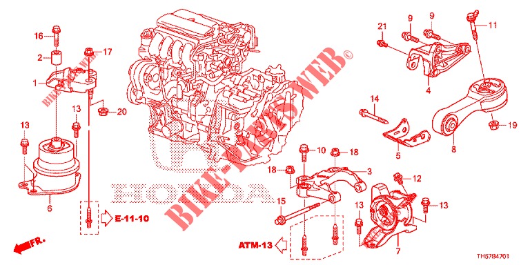APOIO MOTOR (CVT) para Honda JAZZ 1.4 ESL 5 portas totalmente automática CVT 2012