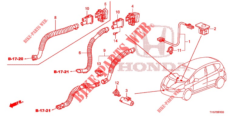 AR CONDICIONADO (SENSEUR/CLIMATISEUR D'AIR AUTOMATIQUE) para Honda JAZZ 1.4 ESL 5 portas totalmente automática CVT 2012