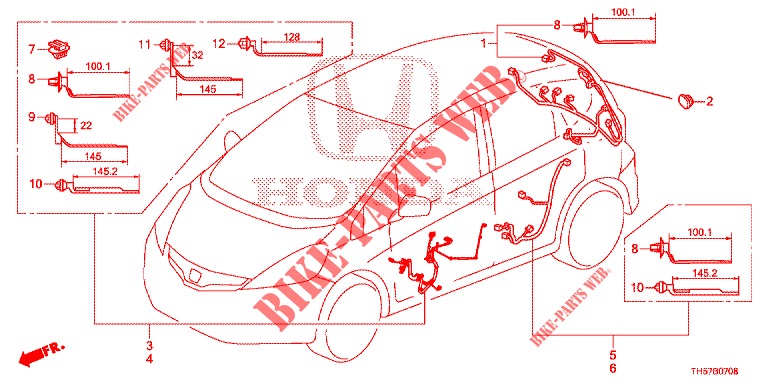 CABLAGEM (LH) (5) para Honda JAZZ 1.4 ESL 5 portas totalmente automática CVT 2012