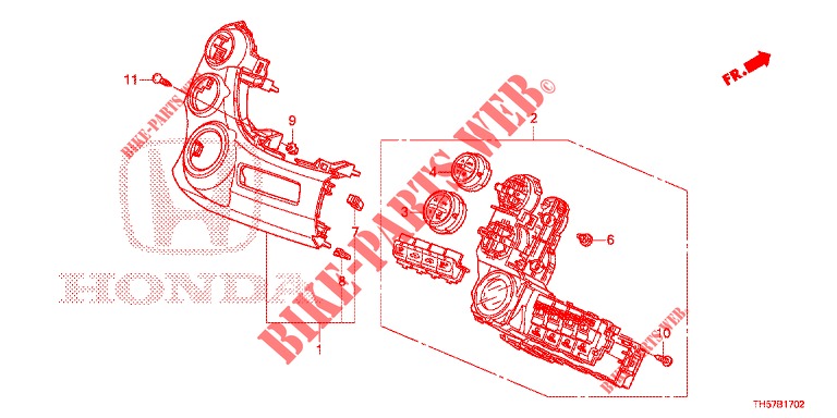 COMANDO AR CONDICIONADO AUTOMATICO (LH) para Honda JAZZ 1.4 ESL 5 portas totalmente automática CVT 2012
