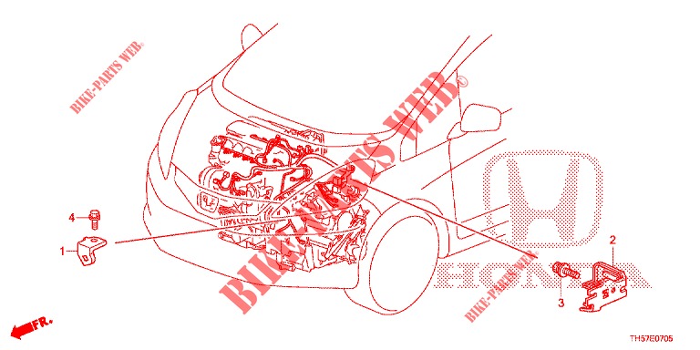 ESTEIO DO ARNES DO MOTOR(1.7L)(D.)  para Honda JAZZ 1.4 ESL 5 portas totalmente automática CVT 2012