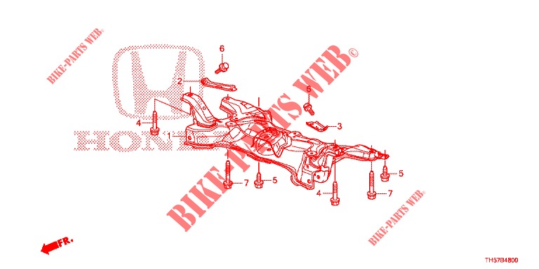 ESTRUTURA SECUNDARIA DIANTEIRA  para Honda JAZZ 1.4 ESL 5 portas totalmente automática CVT 2012