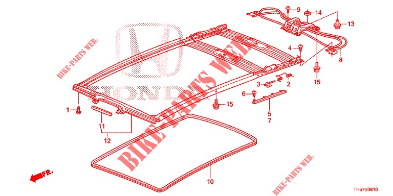 FRISO FORRO TEJADILHO/SOMBREIRA/VIDRO DESLIZANTE  para Honda JAZZ 1.4 ESL 5 portas totalmente automática CVT 2012
