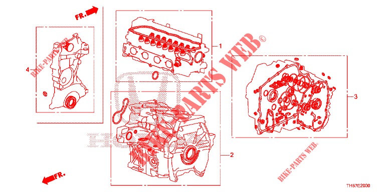 KIT JUNTAS/ CONJ. CAIXA VELOCIDADES  para Honda JAZZ 1.4 ESL 5 portas totalmente automática CVT 2012