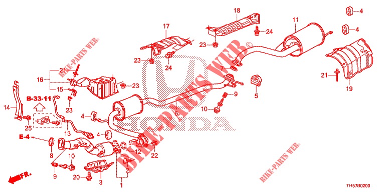TUBO ESCAPE/SILENCIADOR (PGM FI)  para Honda JAZZ 1.4 ESL 5 portas totalmente automática CVT 2012