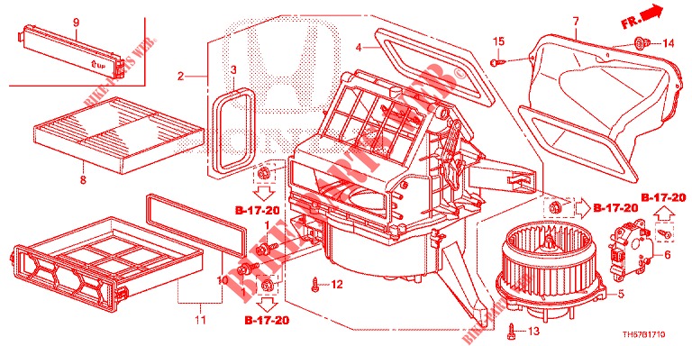 VENTILADOR AQUECEDOR (LH) para Honda JAZZ 1.4 ESL 5 portas totalmente automática CVT 2012