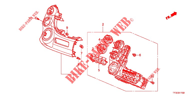 COMANDO AR CONDICIONADO AUTOMATICO (LH) para Honda JAZZ 1.4 LSH 5 portas totalmente automática CVT 2012