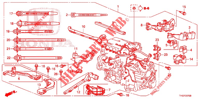 CABLAGEM(1)  para Honda JAZZ 1.4 LUXURY 5 portas totalmente automática CVT 2013