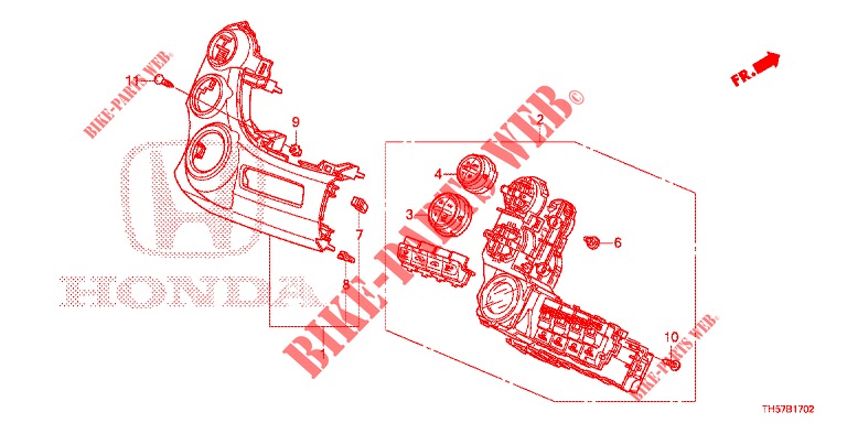 COMANDO AR CONDICIONADO AUTOMATICO (LH) para Honda JAZZ 1.4 LUXURY 5 portas totalmente automática CVT 2013