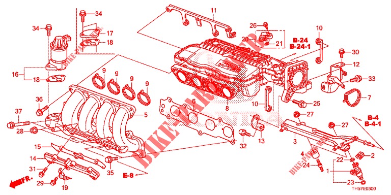 ISOLADOR CARBURADOR/ COLECTOR ADMISSAO  para Honda JAZZ 1.4 LSP 5 portas totalmente automática CVT 2013