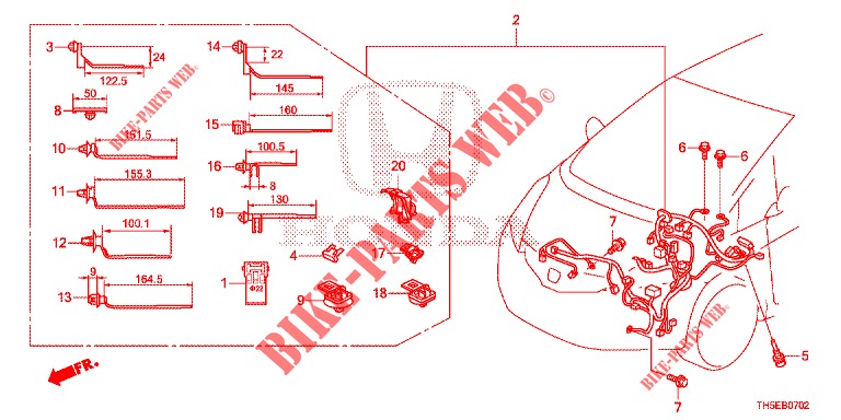 CABLAGEM (LH) (2) para Honda JAZZ 1.4 LUXURY 5 portas 5 velocidades manuais 2014