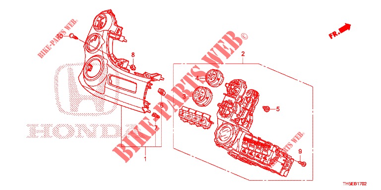 COMANDO AR CONDICIONADO AUTOMATICO (LH) para Honda JAZZ 1.4 LUXURY 5 portas 5 velocidades manuais 2014