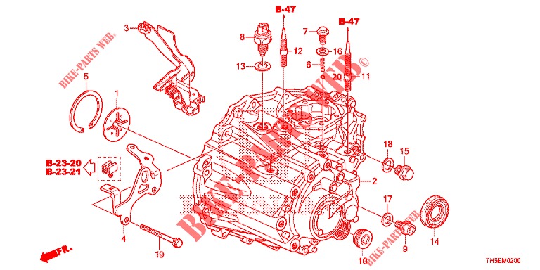 CORPO CAIXA VELOCIDADES (1) para Honda JAZZ 1.4 LUXURY 5 portas 5 velocidades manuais 2014